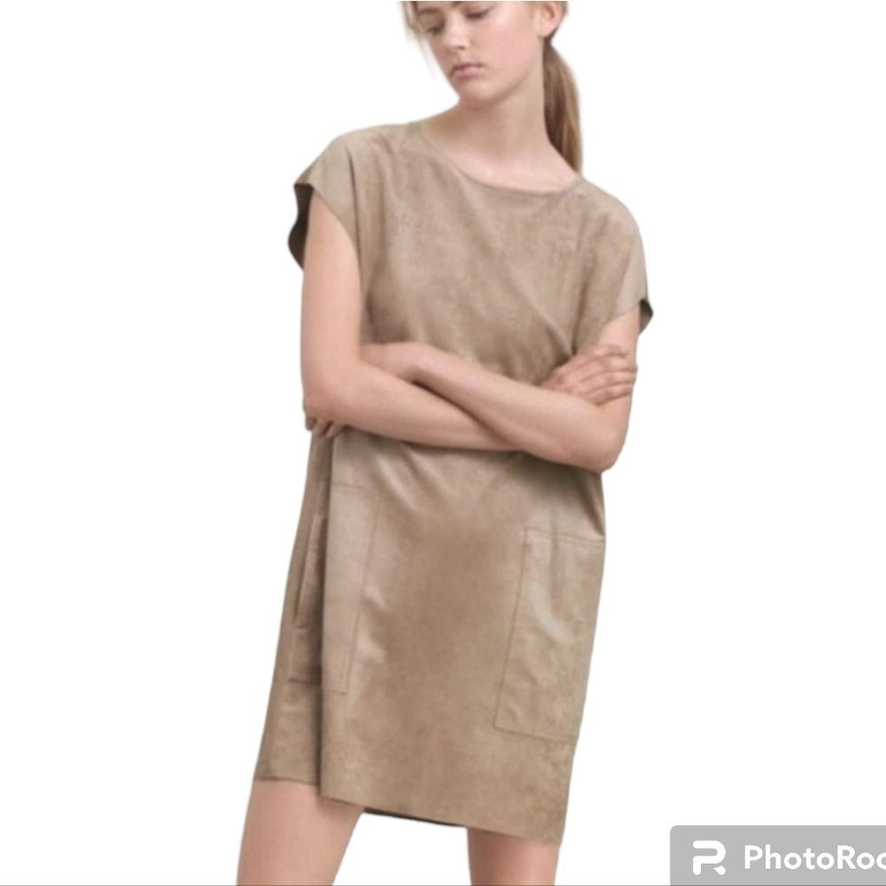 Aritzia Wilfred Free Nori Vegan Suede Dress in Fawn